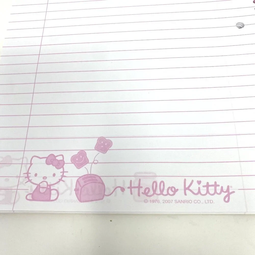 Sanrio Hello Kitty Wide Rule Spiral Notebook Preowned Approx 60 Pages
